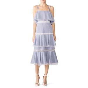 Prabal Gurung Halter Tiered Square Midi Dress